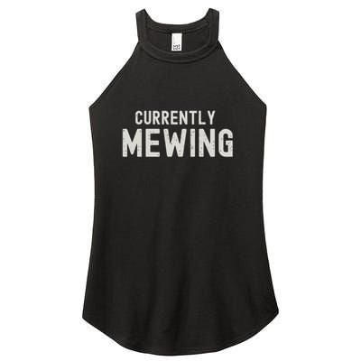 Funny That Go Hard Currently Mewing Women's Perfect Tri Rocker Tank