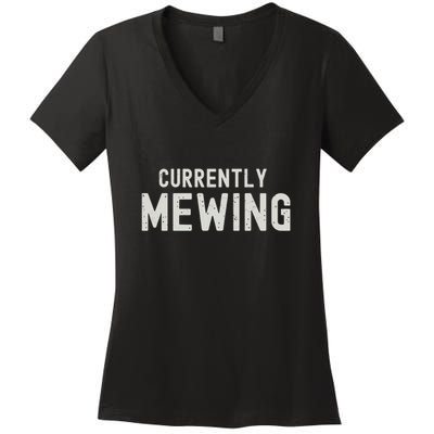 Funny That Go Hard Currently Mewing Women's V-Neck T-Shirt