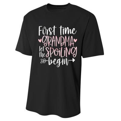 First Time Grandma Let the Spoiling Begin 1st Time New Performance Sprint T-Shirt