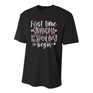 First Time Grandma Let the Spoiling Begin 1st Time New Youth Performance Sprint T-Shirt