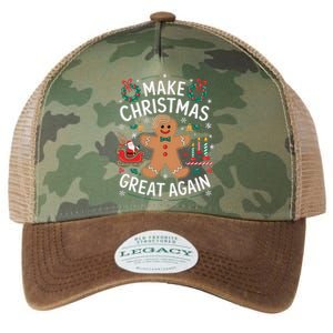 Funny Trump Gingerbread Man Make Christmas Great Again 2024 Legacy Tie Dye Trucker Hat