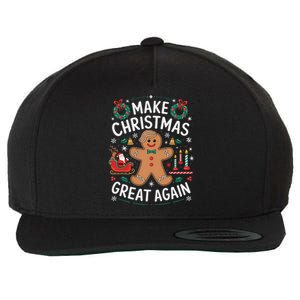 Funny Trump Gingerbread Man Make Christmas Great Again 2024 Wool Snapback Cap