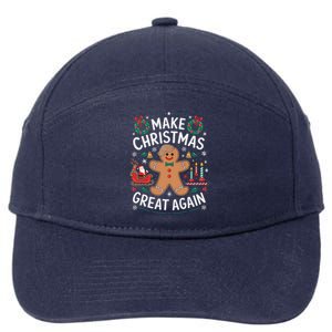 Funny Trump Gingerbread Man Make Christmas Great Again 2024 7-Panel Snapback Hat