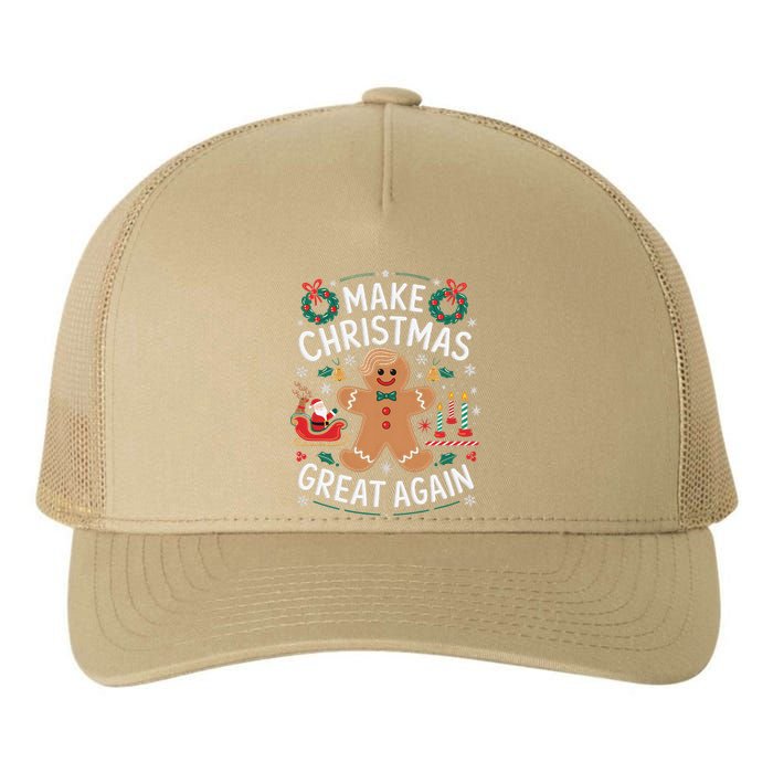 Funny Trump Gingerbread Man Make Christmas Great Again 2024 Yupoong Adult 5-Panel Trucker Hat