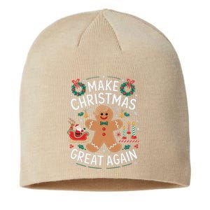 Funny Trump Gingerbread Man Make Christmas Great Again 2024 Sustainable Beanie