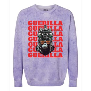 Funny tactical gorilla guerilla with night vision and helmet  Colorblast Crewneck Sweatshirt