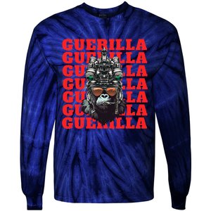 Funny tactical gorilla guerilla with night vision and helmet  Tie-Dye Long Sleeve Shirt