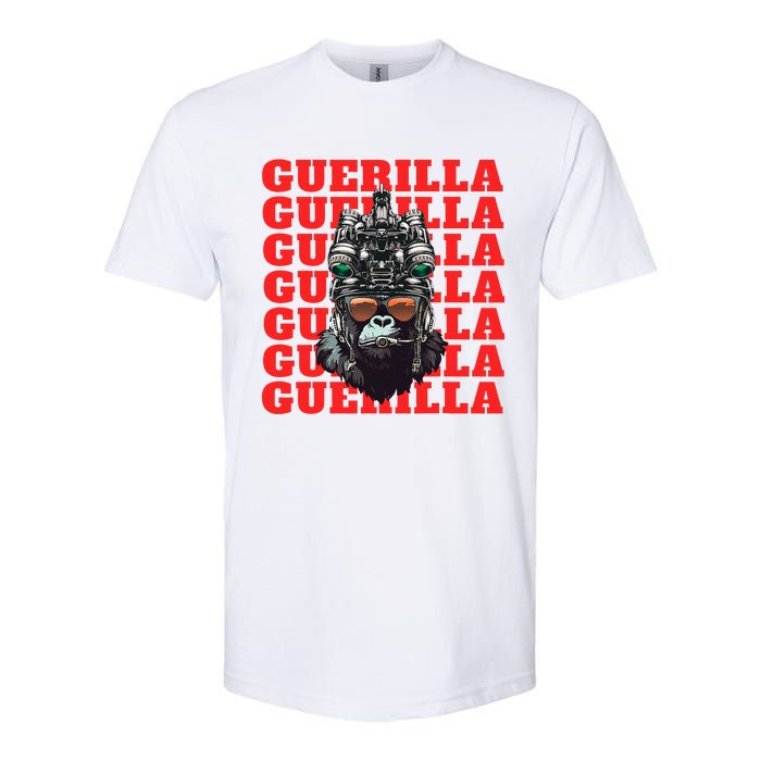 Funny tactical gorilla guerilla with night vision and helmet  Softstyle CVC T-Shirt