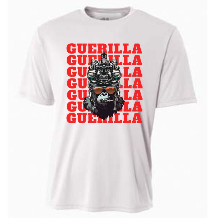 Funny tactical gorilla guerilla with night vision and helmet  Cooling Performance Crew T-Shirt