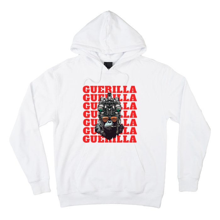 Funny tactical gorilla guerilla with night vision and helmet  Hoodie