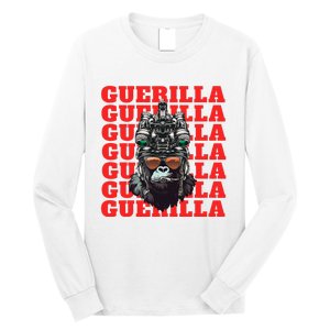 Funny tactical gorilla guerilla with night vision and helmet  Long Sleeve Shirt