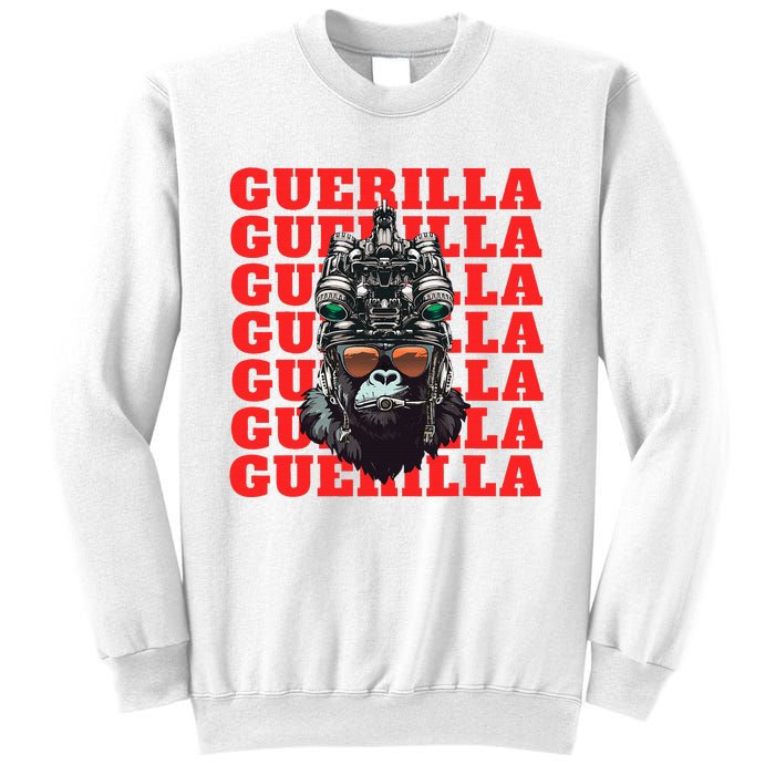 Funny tactical gorilla guerilla with night vision and helmet  Sweatshirt