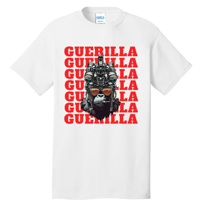 Funny tactical gorilla guerilla with night vision and helmet  Tall T-Shirt