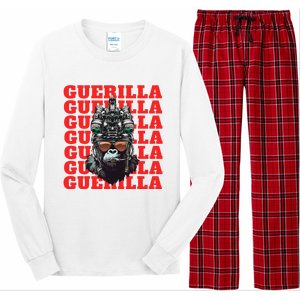 Funny tactical gorilla guerilla with night vision and helmet  Long Sleeve Pajama Set