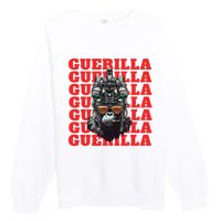 Funny tactical gorilla guerilla with night vision and helmet  Premium Crewneck Sweatshirt