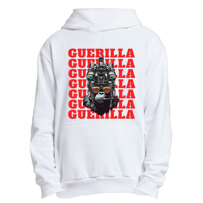 Funny tactical gorilla guerilla with night vision and helmet  Urban Pullover Hoodie