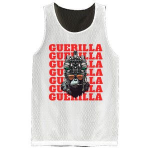 Funny tactical gorilla guerilla with night vision and helmet  Mesh Reversible Basketball Jersey Tank