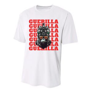 Funny tactical gorilla guerilla with night vision and helmet  Performance Sprint T-Shirt