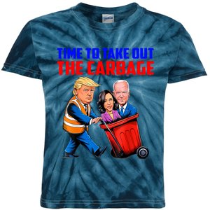 Funny Trump Garbage Time To Take Out The Garbage Election Kids Tie-Dye T-Shirt