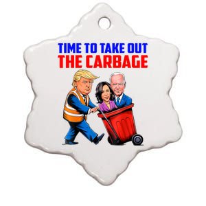 Funny Trump Garbage Time To Take Out The Garbage Election Ceramic Star Ornament