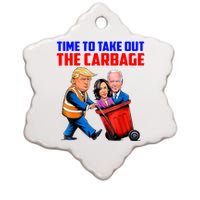 Funny Trump Garbage Time To Take Out The Garbage Election Ceramic Star Ornament