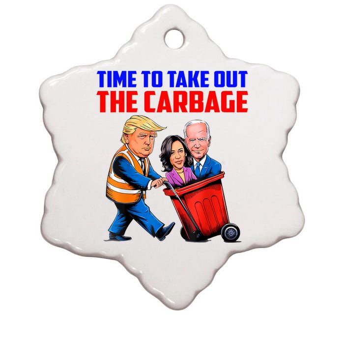 Funny Trump Garbage Time To Take Out The Garbage Election Ceramic Star Ornament