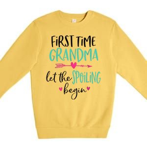 First Time Grandma Let The Spoiling Begin New 1st Time Premium Crewneck Sweatshirt