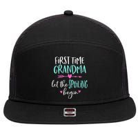 First Time Grandma Let The Spoiling Begin New 1st Time 7 Panel Mesh Trucker Snapback Hat