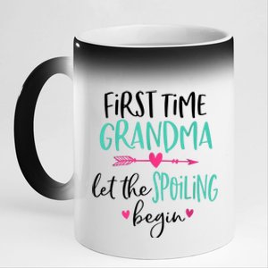 First Time Grandma Let The Spoiling Begin New 1st Time 11oz Black Color Changing Mug