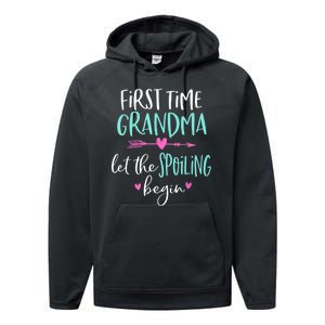 First Time Grandma Let The Spoiling Begin New 1st Time Performance Fleece Hoodie