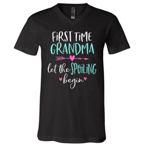 First Time Grandma Let The Spoiling Begin New 1st Time V-Neck T-Shirt