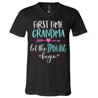 First Time Grandma Let The Spoiling Begin New 1st Time V-Neck T-Shirt