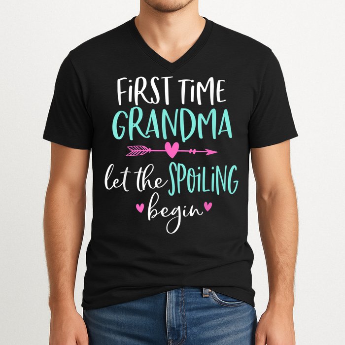 First Time Grandma Let The Spoiling Begin New 1st Time V-Neck T-Shirt
