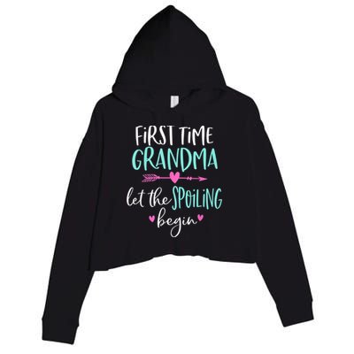 First Time Grandma Let The Spoiling Begin New 1st Time Crop Fleece Hoodie