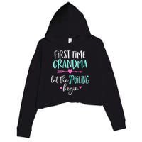 First Time Grandma Let The Spoiling Begin New 1st Time Crop Fleece Hoodie