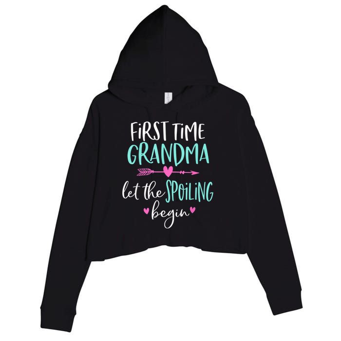 First Time Grandma Let The Spoiling Begin New 1st Time Crop Fleece Hoodie