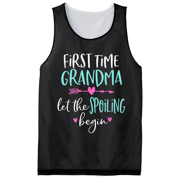 First Time Grandma Let The Spoiling Begin New 1st Time Mesh Reversible Basketball Jersey Tank