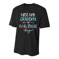 First Time Grandma Let The Spoiling Begin New 1st Time Youth Performance Sprint T-Shirt