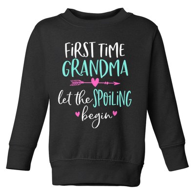 First Time Grandma Let The Spoiling Begin New 1st Time Toddler Sweatshirt