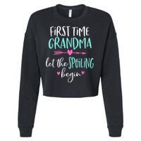 First Time Grandma Let The Spoiling Begin New 1st Time Cropped Pullover Crew