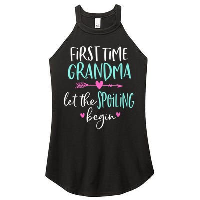 First Time Grandma Let The Spoiling Begin New 1st Time Women's Perfect Tri Rocker Tank