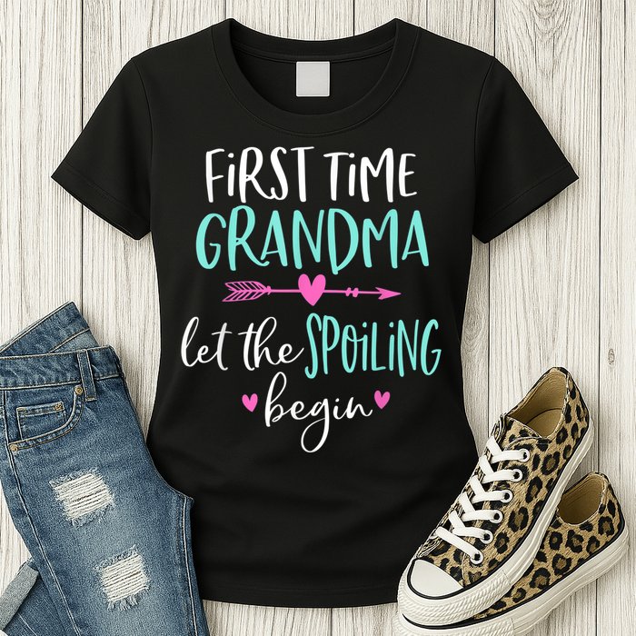 First Time Grandma Let The Spoiling Begin New 1st Time Womens T-Shirt