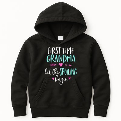 First Time Grandma Let The Spoiling Begin New 1st Time Kids Hoodie