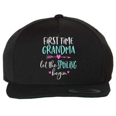 First Time Grandma Let The Spoiling Begin New 1st Time Wool Snapback Cap