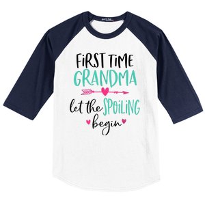 First Time Grandma Let The Spoiling Begin New 1st Time Baseball Sleeve Shirt