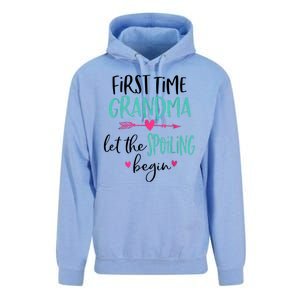 First Time Grandma Let The Spoiling Begin New 1st Time Unisex Surf Hoodie