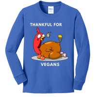 Funny Thanksgiving Gift / Thankful For Vegans Funny Gift Kids Long Sleeve Shirt