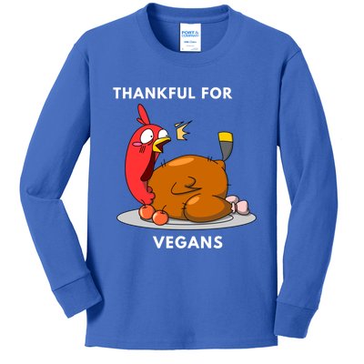 Funny Thanksgiving Gift / Thankful For Vegans Funny Gift Kids Long Sleeve Shirt