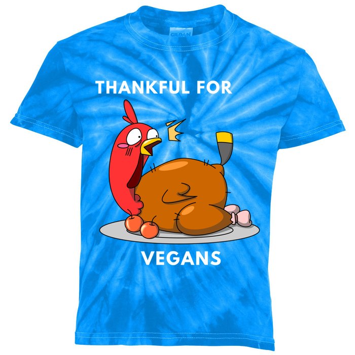 Funny Thanksgiving Gift / Thankful For Vegans Funny Gift Kids Tie-Dye T-Shirt