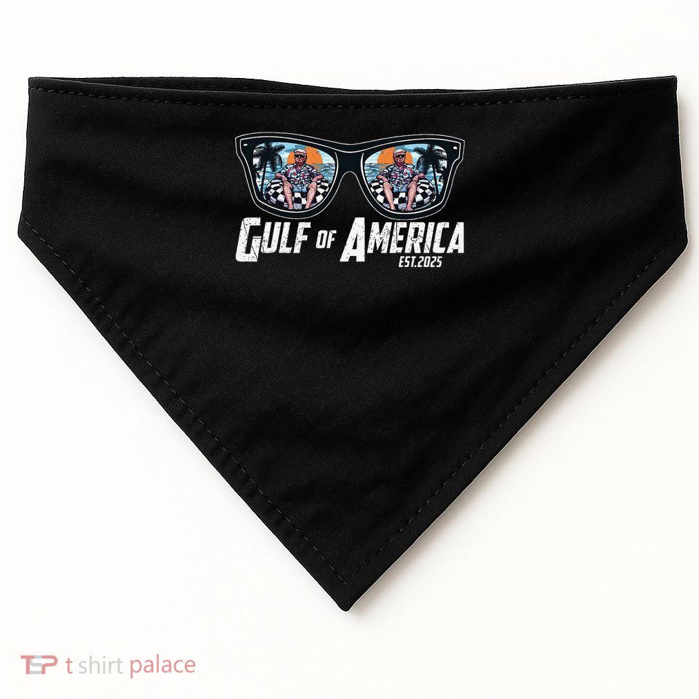 Funny Trump Gulf Of Us America Est 2025 US Beach USA-Made Doggie Bandana